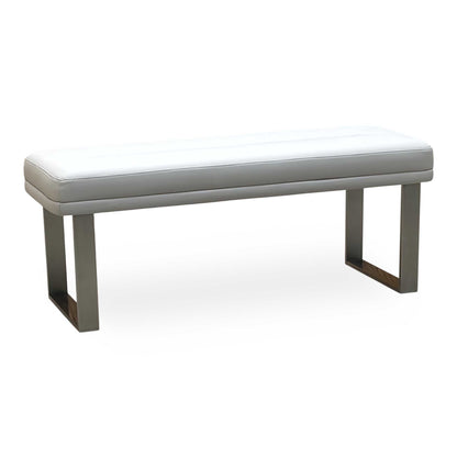 ‘Avorio’ Neutral Faux Leather Low Dining Bench