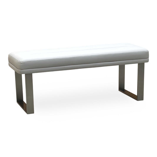 ‘Avorio’ Neutral Faux Leather Low Dining Bench