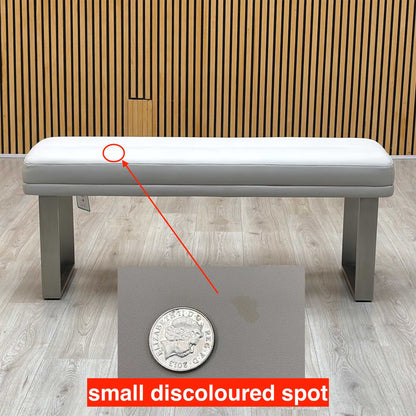 ‘Avorio’ Neutral Faux Leather Low Dining Bench – view 8