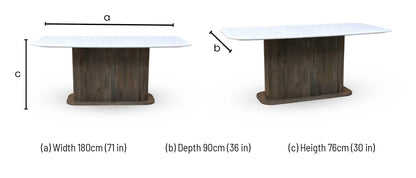 ‘Aimar’ Marble Top Rectangular Dining Table