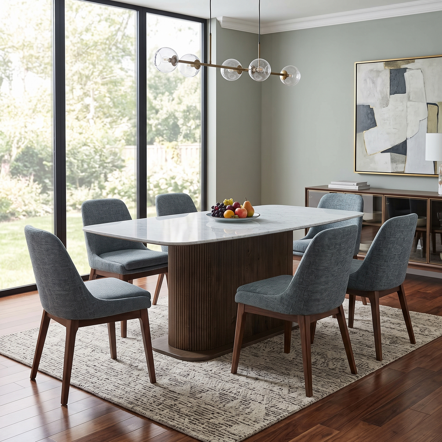 ‘Aimar’ Marble Top Rectangular Dining Table