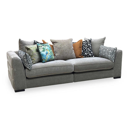 ‘Bryan’ Mink Fabric 4 Seater Scatter Back Split Frame Sofa