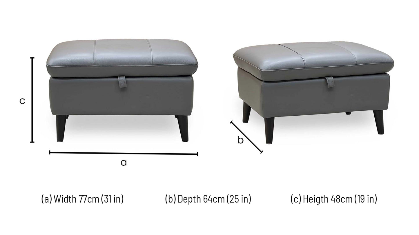 'Winner' Oslo Cat-40-15 Elephant Leather Storage Footstool – view 8