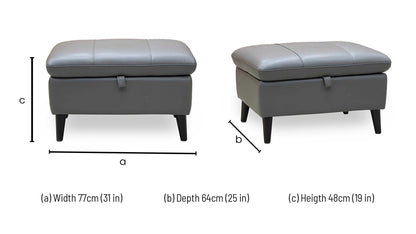 'Winner' Oslo Cat-40-15 Elephant Leather Storage Footstool – view 8