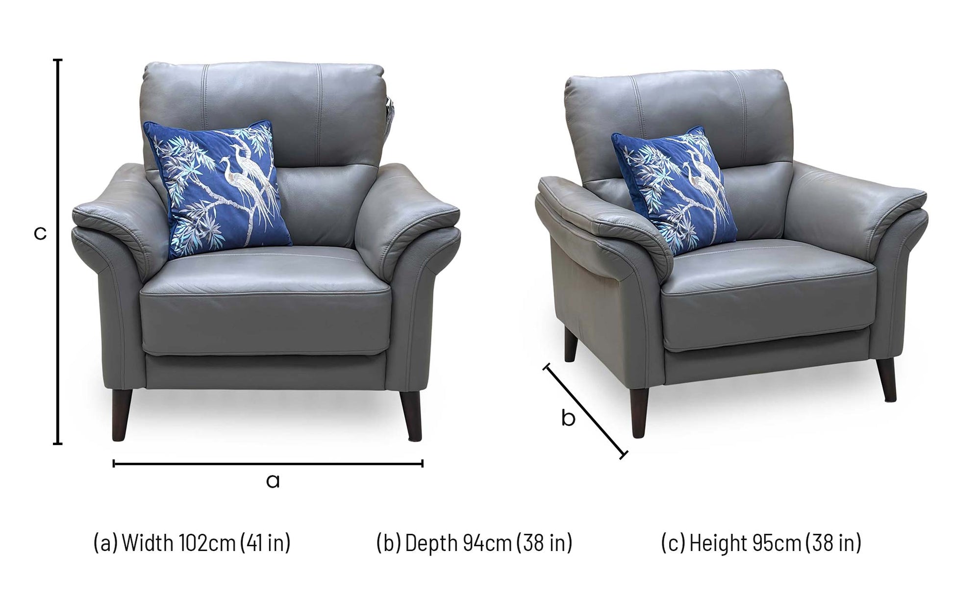 ‘Winner' Oslo Cat-40_15 Elephant Grey Leather Armchair – view 10