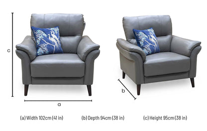 ‘Winner' Oslo Cat-40_15 Elephant Grey Leather Armchair – view 10