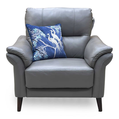 ‘Winner' Oslo Cat-40_15 Elephant Grey Leather Armchair – view 4