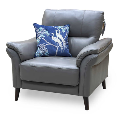 ‘Winner' Oslo Cat-40_15 Elephant Grey Leather Armchair – view 5