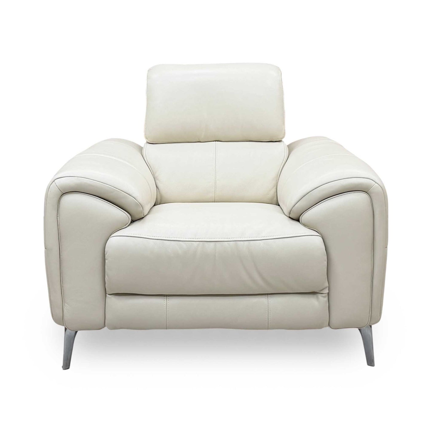 ‘Vino’ Cat-60_05 Bone China Cream Leather Power Recliner Chair with Power Headrest and Heated Seat