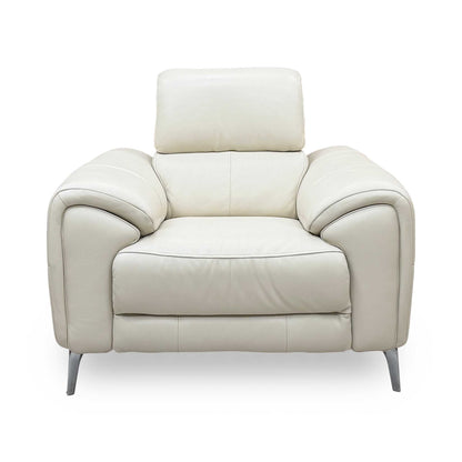 ‘Vino’ Cat-60_05 Bone China Cream Leather Power Recliner Chair with Power Headrest and Heated Seat