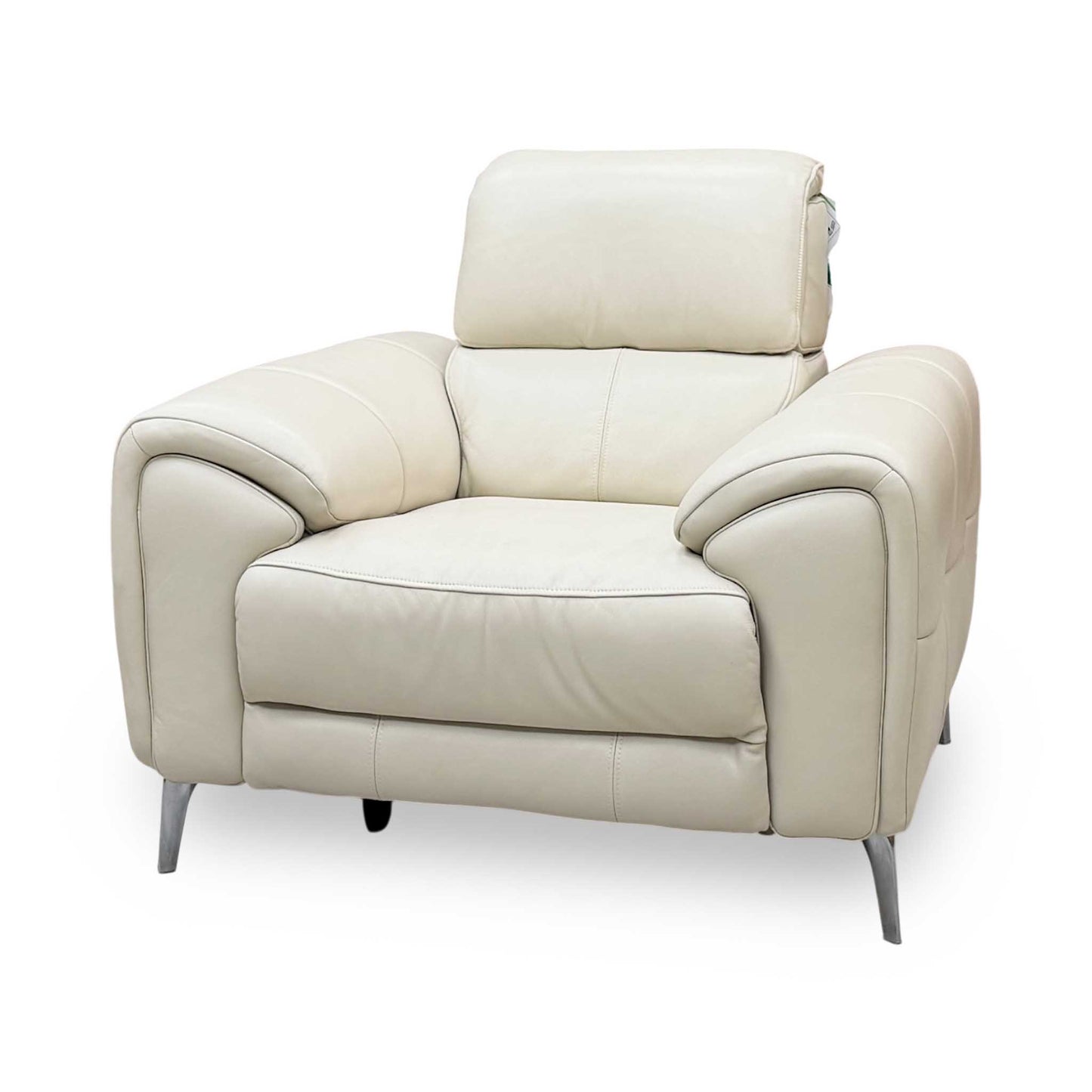 ‘Vino’ Cat-60_05 Bone China Cream Leather Power Recliner Chair with Power Headrest and Heated Seat