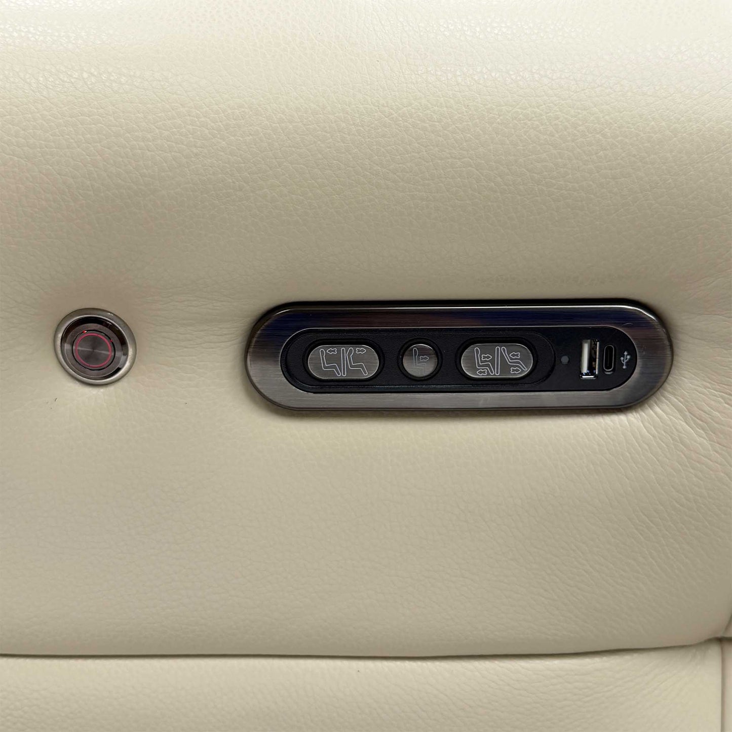 ‘Vino’ Cat-60_05 Bone China Cream Leather Power Recliner Chair with Power Headrest and Heated Seat