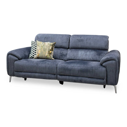 ‘Vino' 52001 Granite Fabric 3 Seater Power Recliner Sofa with Power Headrests and Heated Seats – view 5