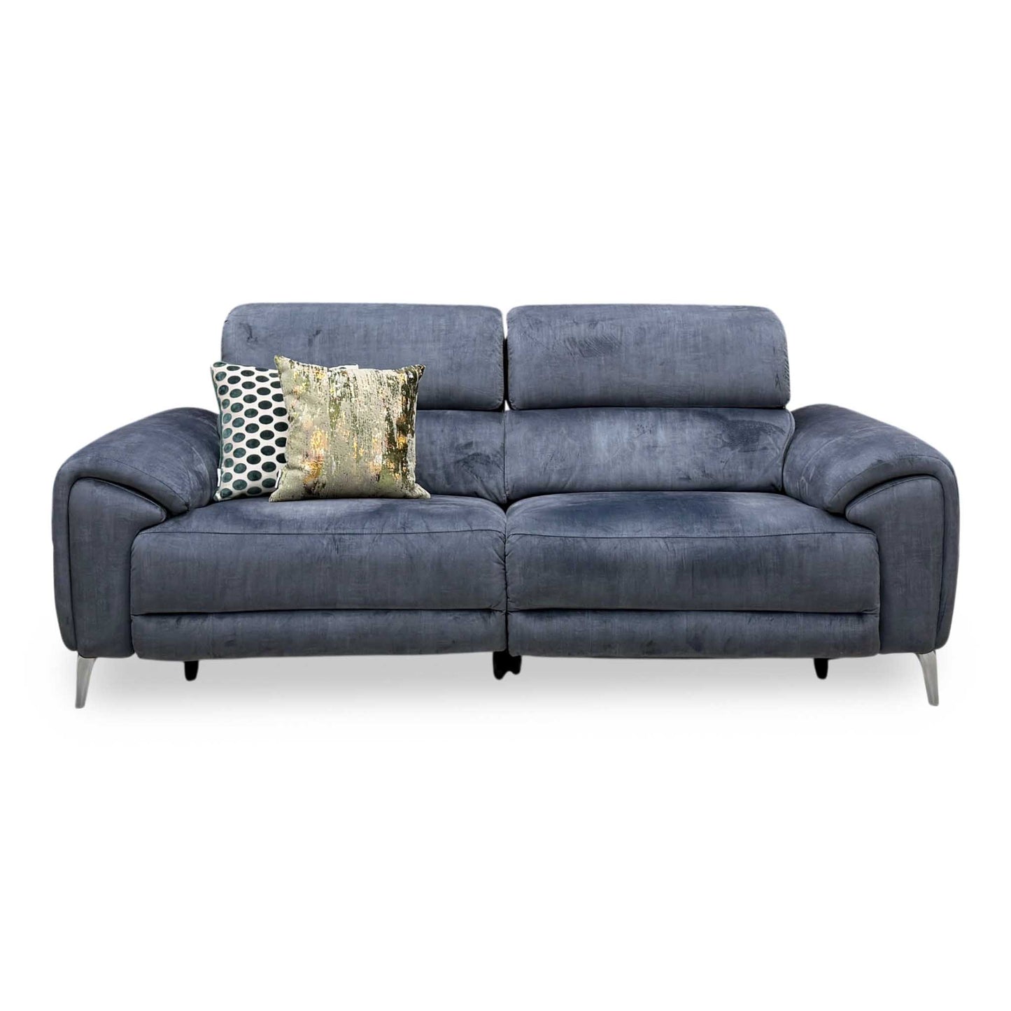 ‘Vino' 52001 Granite Fabric 3 Seater Power Recliner Sofa with Power Headrests and Heated Seats – view 6