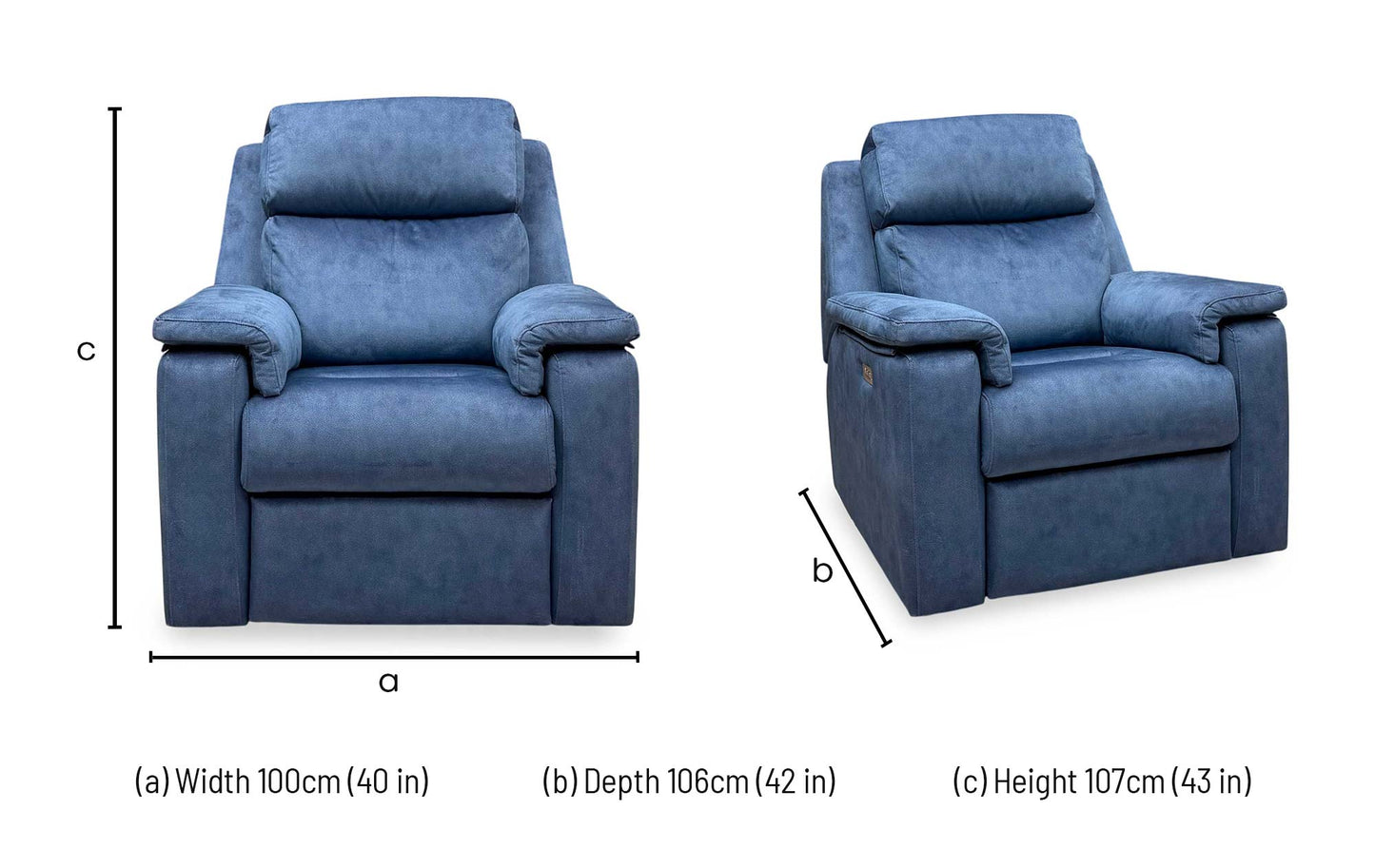 G Plan 'Thornbury' A125 Stingray Indigo Velvet Fabric Power Recliner Chair – view 10