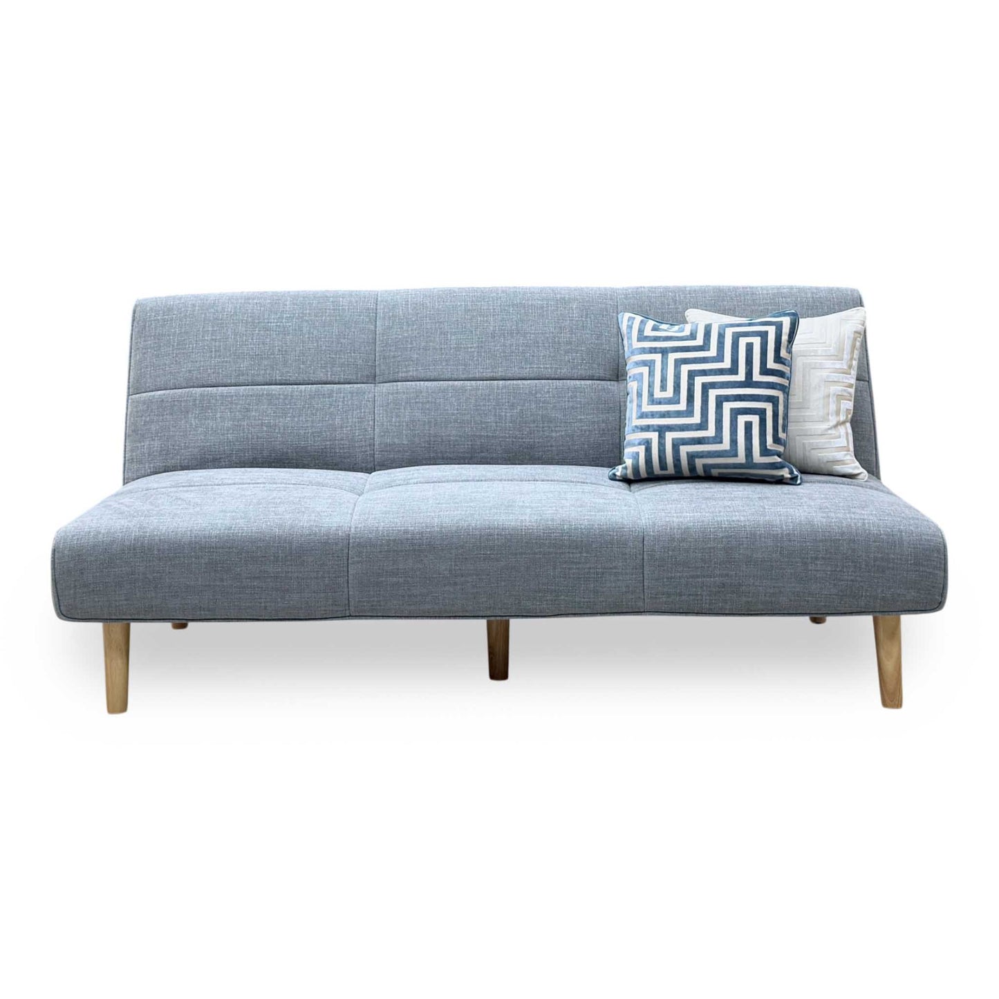 ‘Miyagi’ Mist Grey Linen Fabric Futon Sofa Bed