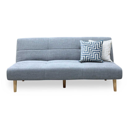 ‘Miyagi’ Mist Grey Linen Fabric Futon Sofa Bed