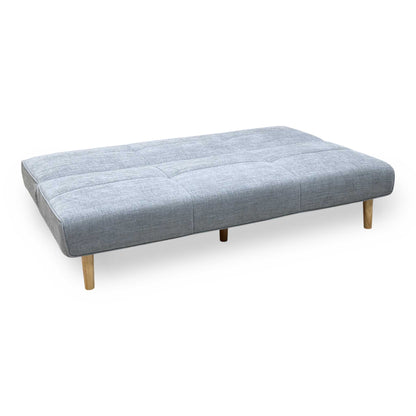 ‘Miyagi’ Mist Grey Linen Fabric Futon Sofa Bed