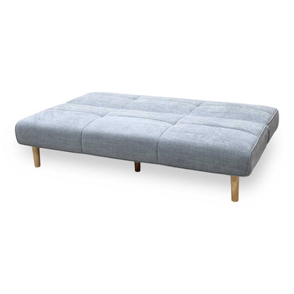 ‘Miyagi’ Mist Grey Linen Fabric Futon Sofa Bed