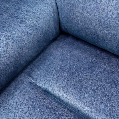 Close-up of the indigo velvet fabric used on the G Plan Thornbury 3 seater sofa and chair set