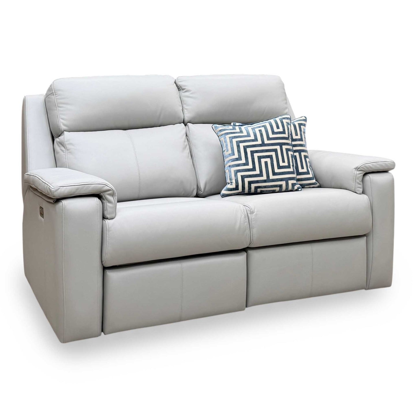 G Plan ‘Thornbury’ H006 Oxford Light Grey Leather 2 Seater Power Recliner Sofa with Power Headrests and Power Lumbar