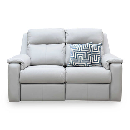 G Plan ‘Thornbury’ H006 Oxford Light Grey Leather 2 Seater Power Recliner Sofa with Power Headrests and Power Lumbar