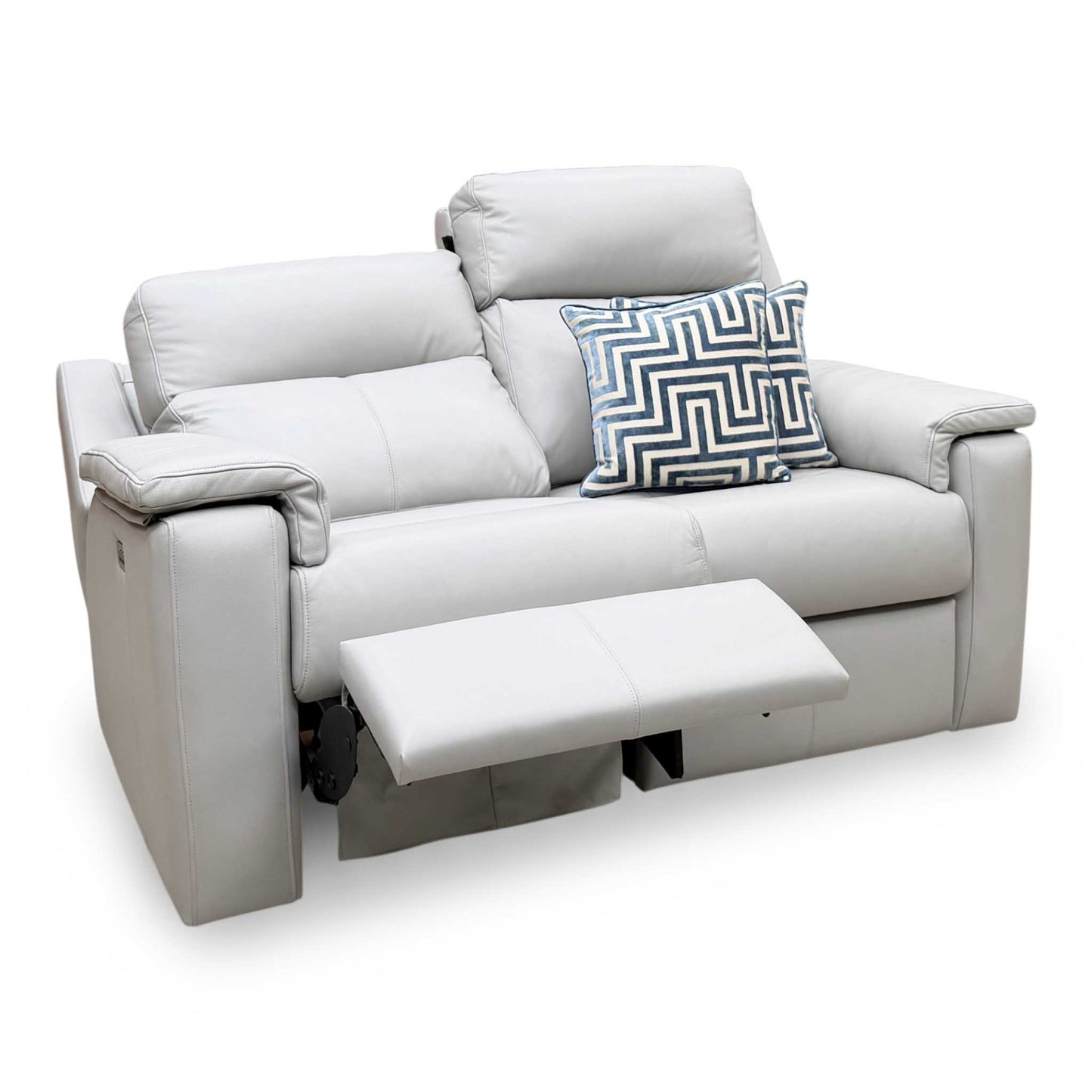 G Plan ‘Thornbury’ H006 Oxford Light Grey Leather 2 Seater Power Recliner Sofa with Power Headrests and Power Lumbar