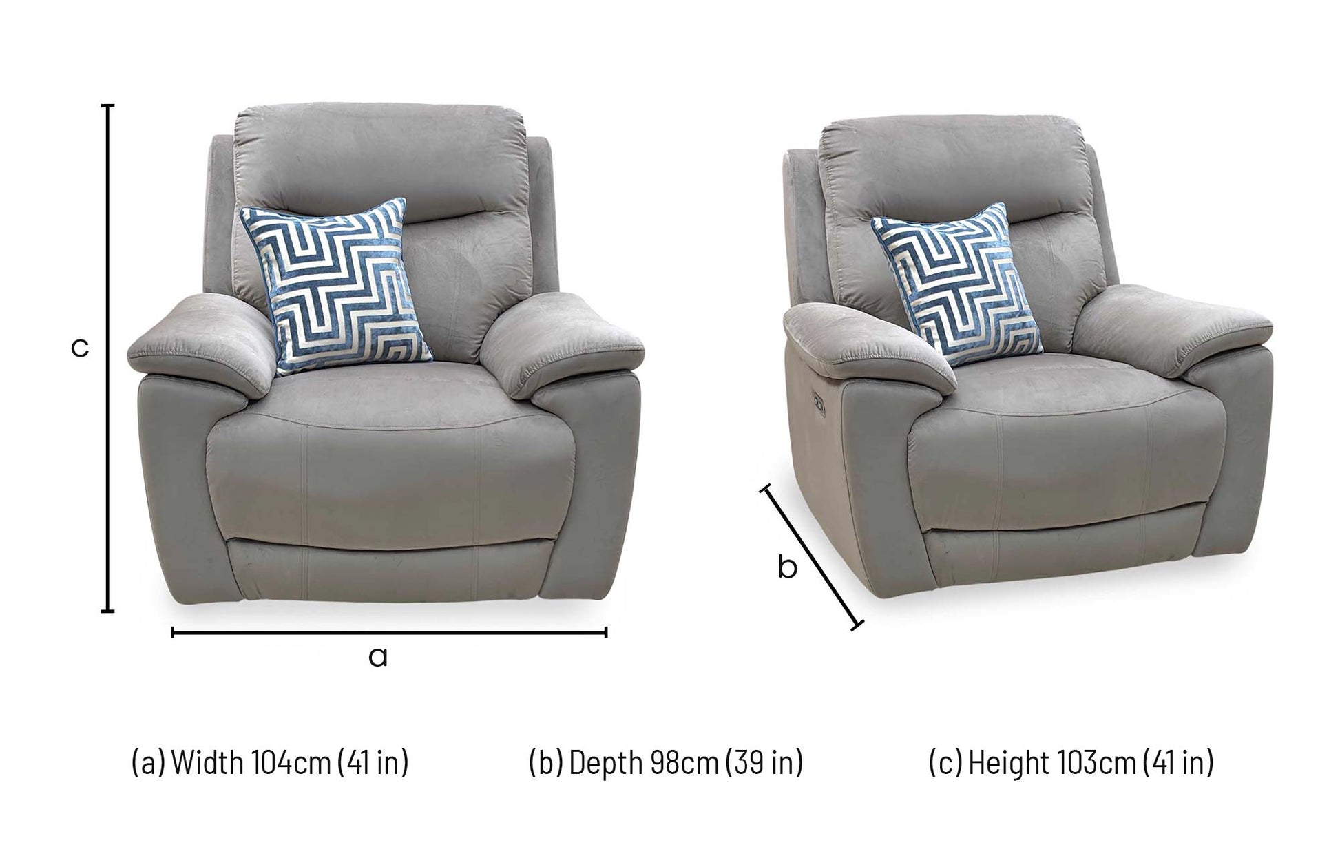‘Sloane’ Opulence Cedar Velvet Fabric Power Recliner Chair – view 10