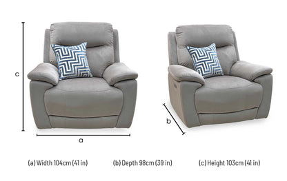 ‘Sloane’ Opulence Cedar Velvet Fabric Power Recliner Chair – view 10