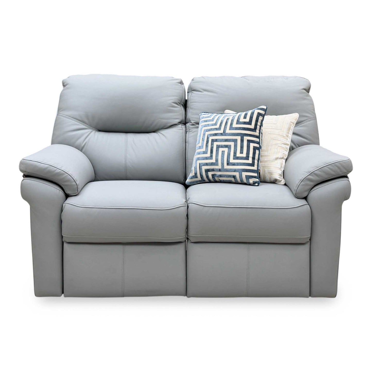 G Plan ‘Seattle’ Bluish Grey Leather 2 Seater Power Recliner Sofa – view 5