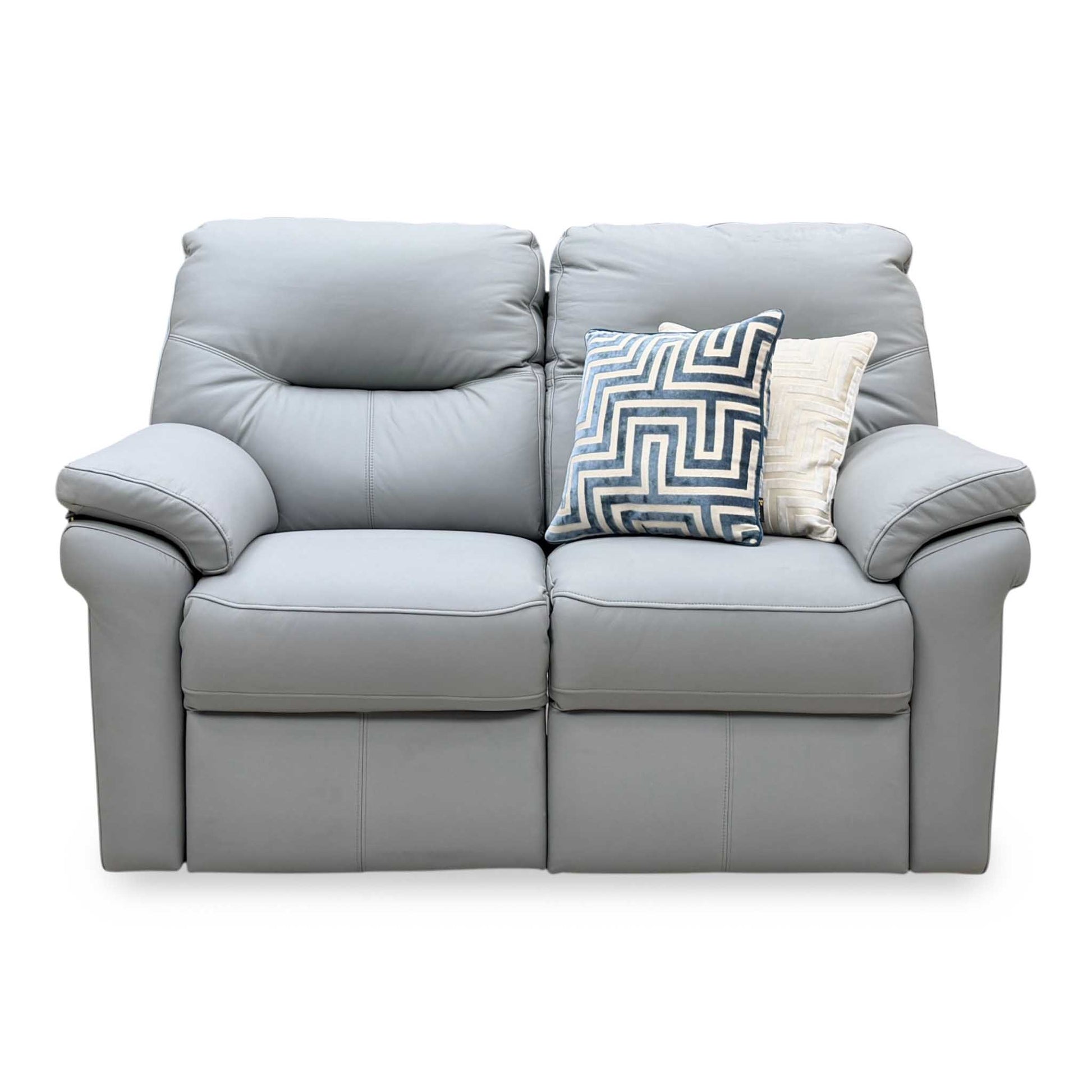 G Plan ‘Seattle’ Bluish Grey Leather 2 Seater Power Recliner Sofa – view 5