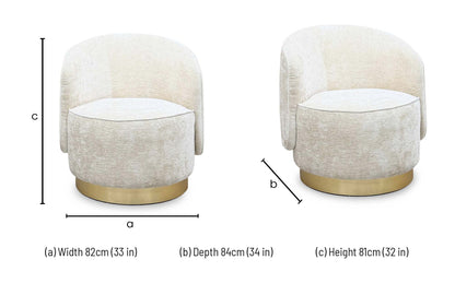 ‘Savoy’ Imperial Oyster Fabric Accent Chair – view 7