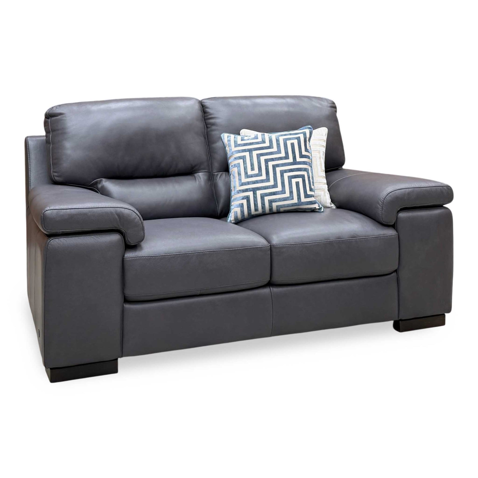 Marinelli ‘Oskar’ Grey Leather 2 Seater Sofa