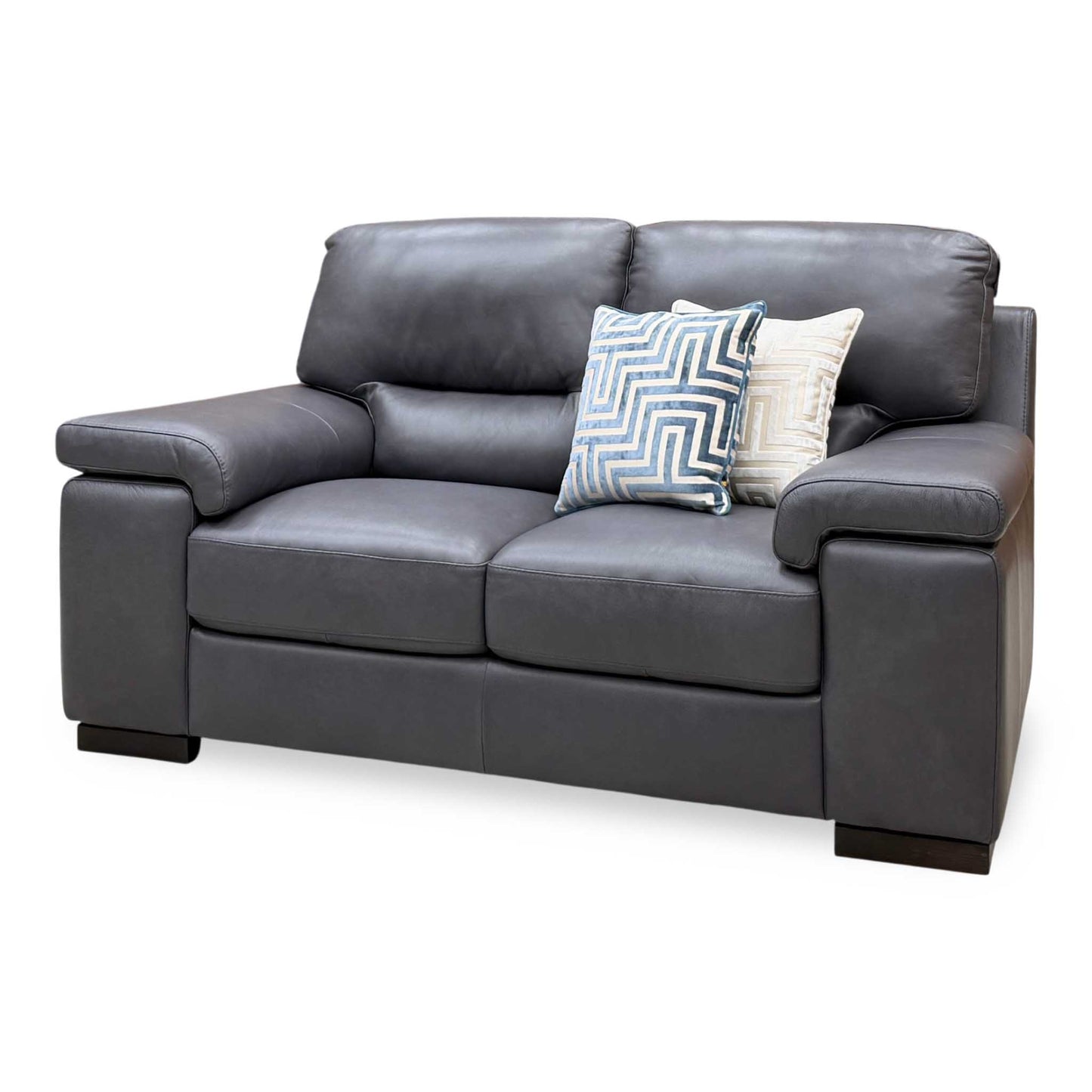 Marinelli ‘Oskar’ Grey Leather 2 Seater Sofa – view 5