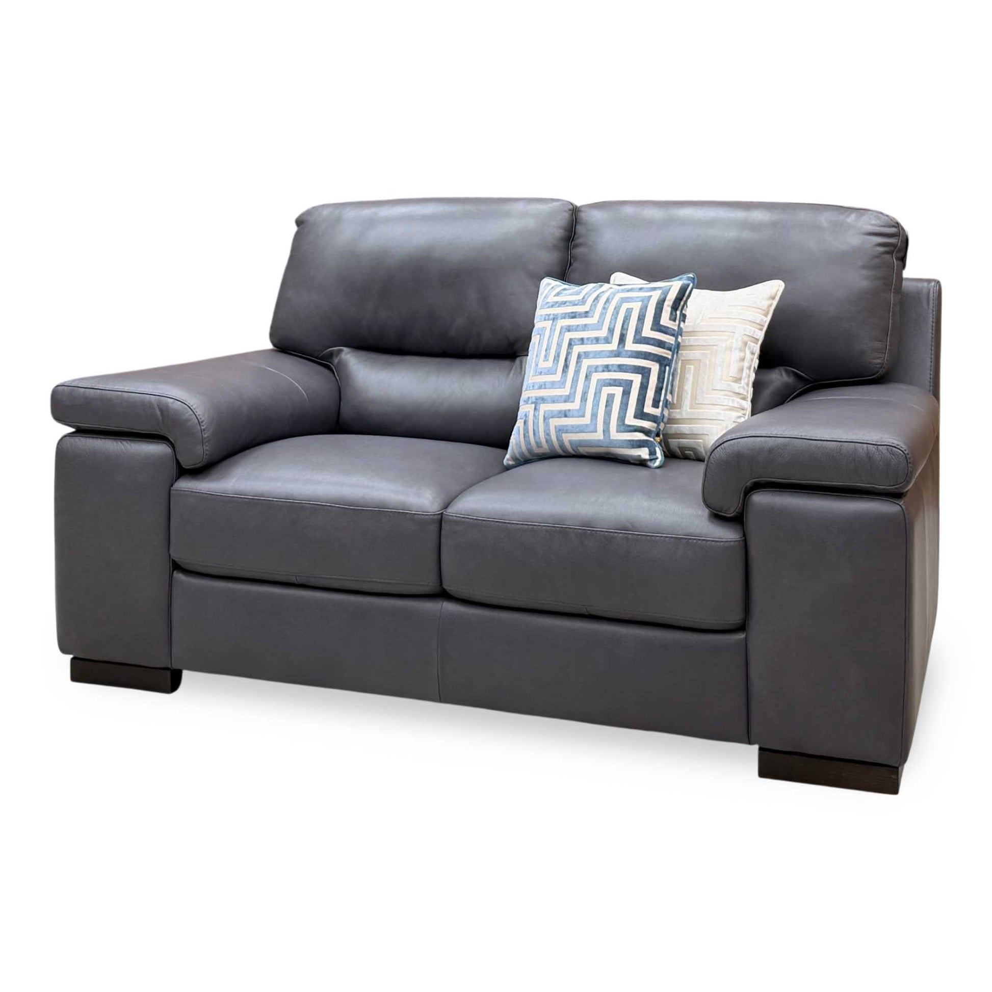 Marinelli ‘Oskar’ Grey Leather 2 Seater Sofa – view 5