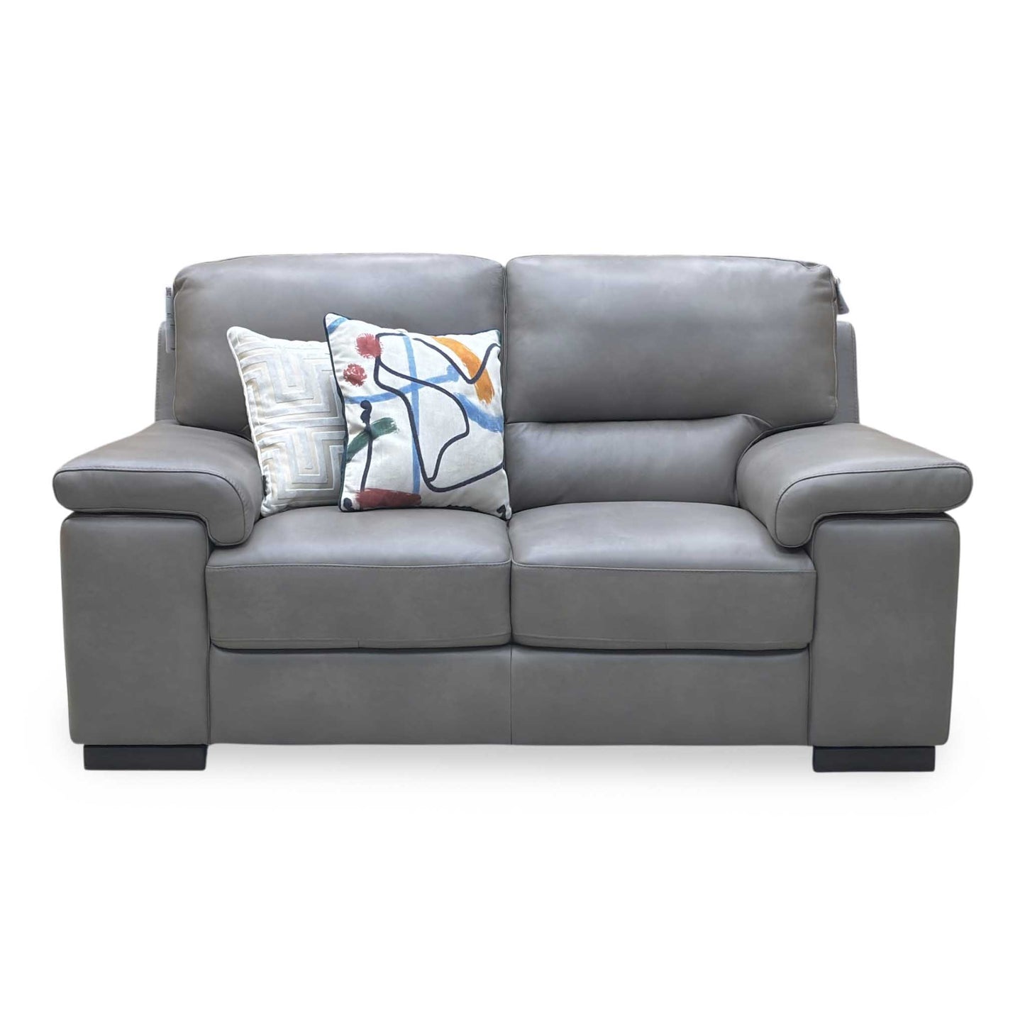 Marinelli ‘Oskar’ Grey Leather 2 Seater Sofa – view 5