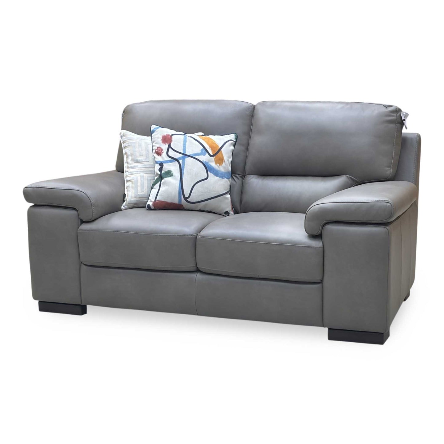 Marinelli ‘Oskar’ Grey Leather 2 Seater Sofa – view 4