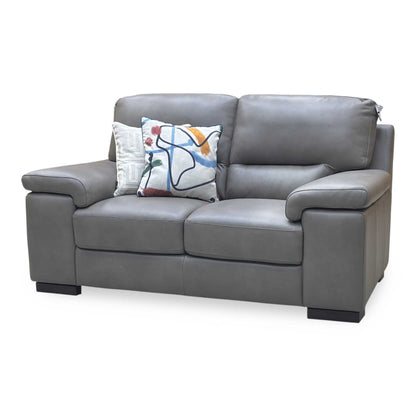 Marinelli ‘Oskar’ Grey Leather 2 Seater Sofa – view 4