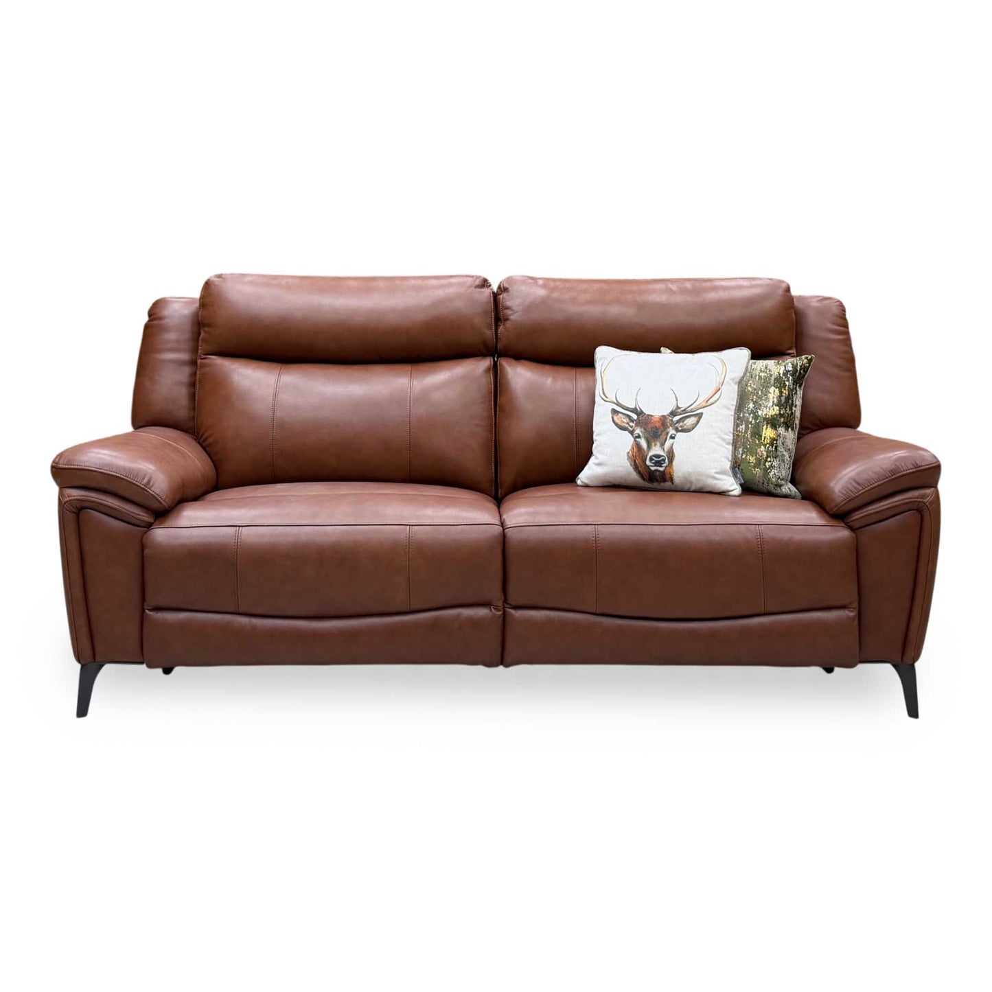 ‘Panache’ Butterscotch Brown Cat-60_07 Leather 3 Seater Power Recliner Sofa – view 4