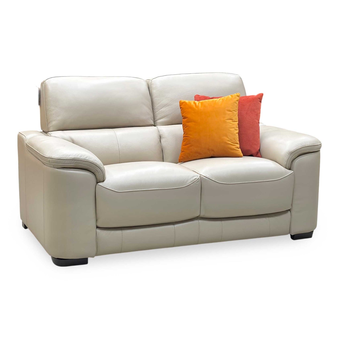 World of Leather ‘Nova’ Hw-039c Pebble Cream Leather 2 Seater Sofa