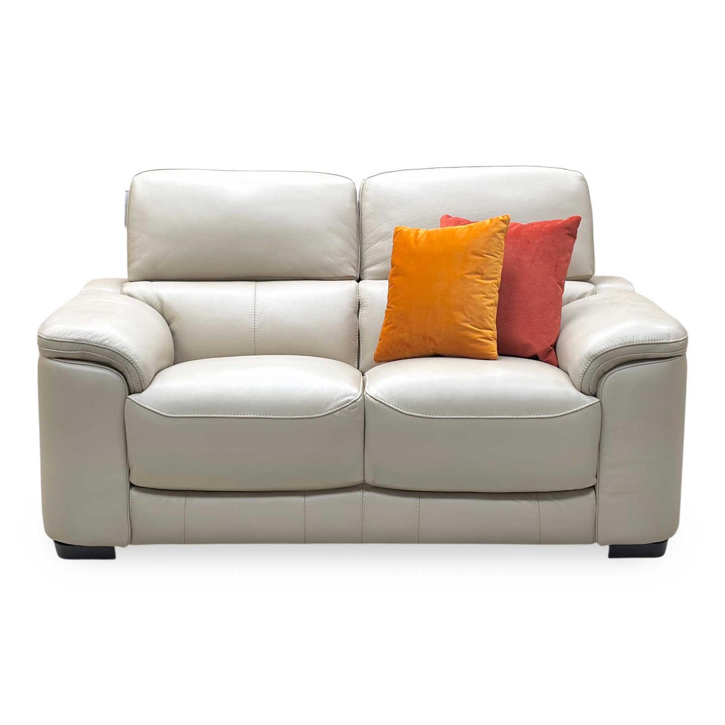 World of Leather ‘Nova’ Hw-039c Pebble Cream Leather 2 Seater Sofa – view 4