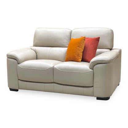 World of Leather ‘Nova’ Hw-039c Pebble Cream Leather 2 Seater Sofa – view 5