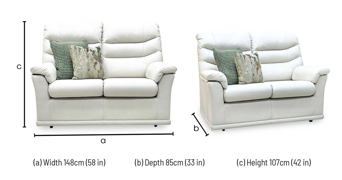 G Plan ‘Malvern’ P231 Capri Stone Grey Leather 2 Seater Sofa – view 7