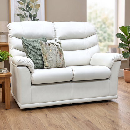 G Plan ‘Malvern’ P231 Capri Stone Grey Leather 2 Seater Sofa – view 2