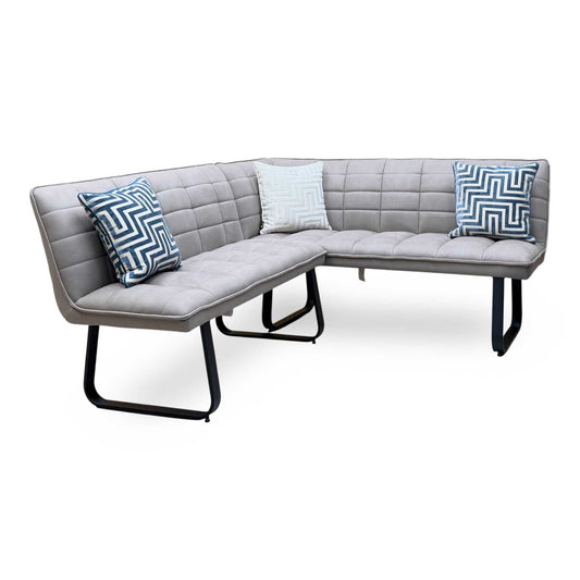 ‘Luno' Taupe Faux Leather Right Hand Facing Corner Dining Bench
