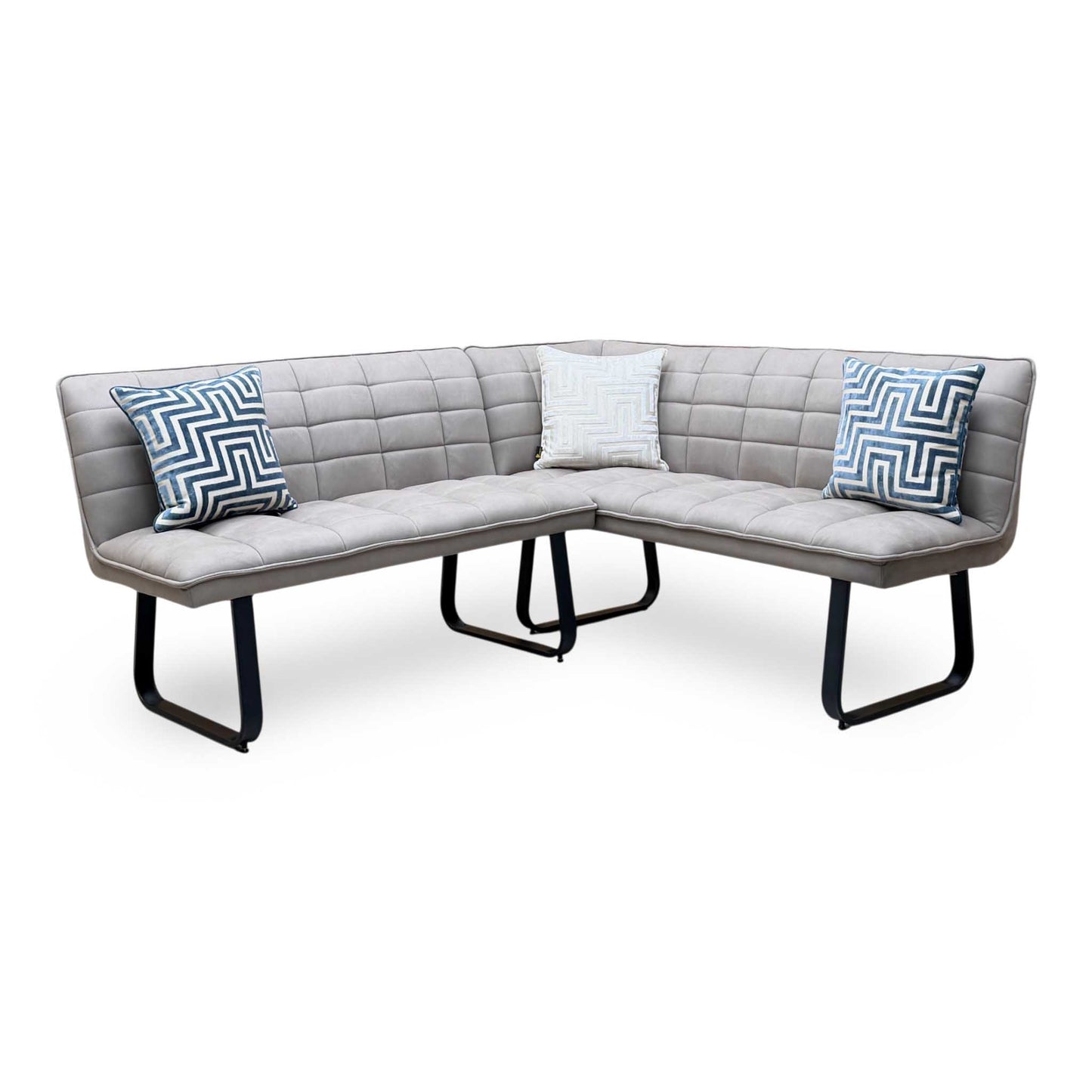 ‘Luno' Taupe Faux Leather Right Hand Facing Corner Dining Bench