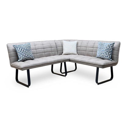 ‘Luno' Taupe Faux Leather Right Hand Facing Corner Dining Bench