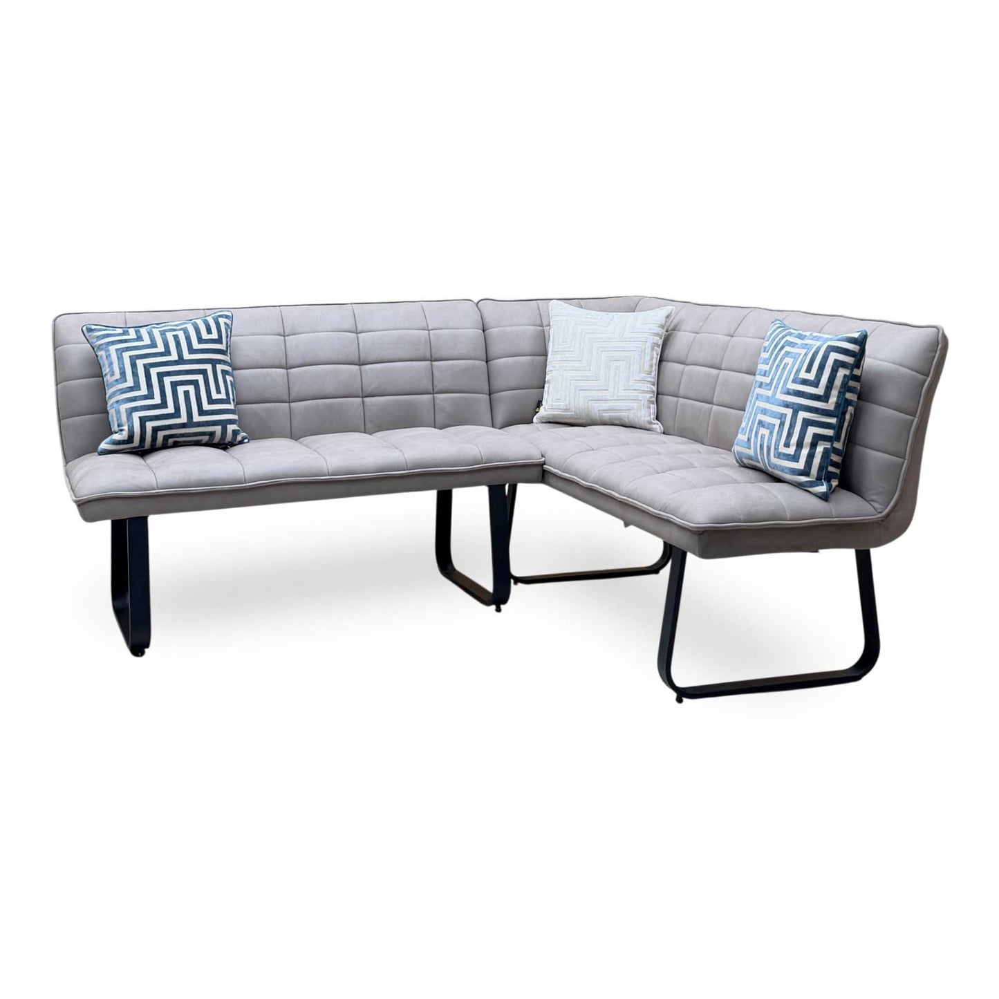 ‘Luno' Taupe Faux Leather Right Hand Facing Corner Dining Bench