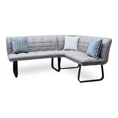 ‘Luno' Taupe Faux Leather Right Hand Facing Corner Dining Bench