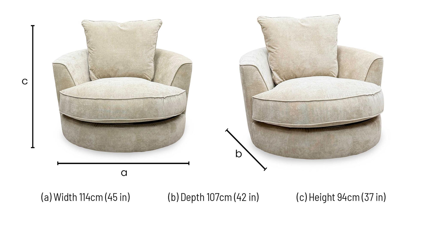 'Legend' Kingston Beige Fabric Swivel Chair – view 6